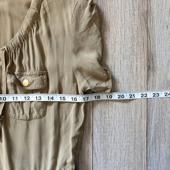 Armani Exchange Zip Front Adjustable Khaki Jumpsuit Romper Womens 4 Utility Y2K - Picture 7 of 13